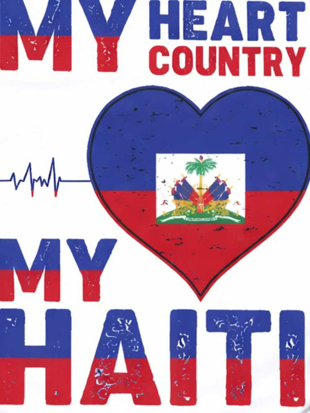 My Heart Country Haiti Tee Haitian Flag Day - Picture 2 of 2